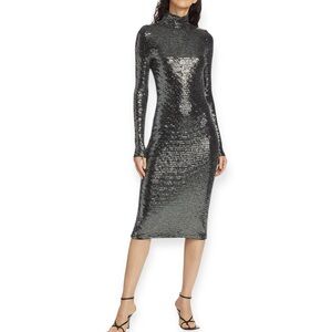Prabal Gurung Metallic Jersey Midi Dress